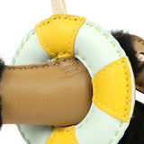 Hermes "A La Mer" Budy Charm Black, Dune, Craie, Jaune De Naples, Vert Peppermint Merino Wool, Milo Lambskin - Thumbnail View 3