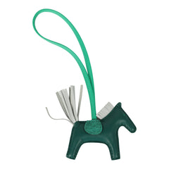 Hermes Rodeo Bag Charm PM Touch Malachite, Bleu Brume Milo Lambskin, Menthe Matte Alligator Touch
