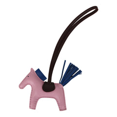 Hermes Rodeo Bag Charm PM Mauve Sylvestre, Bleu Saphir, Rouge Sellier Milo Lambskin