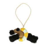 Hermes "A La Mer" Budy Charm Black, Dune, Craie, Jaune De Naples, Vert Peppermint Merino Wool, Milo Lambskin - Thumbnail View 1