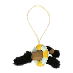 Hermes "A La Mer" Budy Charm Black, Dune, Craie, Jaune De Naples, Vert Peppermint Merino Wool, Milo Lambskin