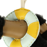 Hermes "A La Mer" Budy Charm Black, Dune, Craie, Jaune De Naples, Vert Peppermint Merino Wool, Milo Lambskin - Thumbnail View 3