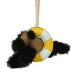 Hermes "A La Mer" Budy Charm Black, Dune, Craie, Jaune De Naples, Vert Peppermint Merino Wool, Milo Lambskin - Thumbnail View 4