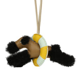 Hermes "A La Mer" Budy Charm Black, Dune, Craie, Jaune De Naples, Vert Peppermint Merino Wool, Milo Lambskin - Thumbnail View 6