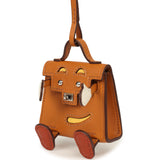 Hermes Mini Kelly Doll Idole Bag Charm Naturel Sable Butler and Nata, Brique, Jaune Mango Chevre Mysore Palladium Hardware - Thumbnail View 5