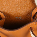 Hermes Mini Kelly Doll Idole Bag Charm Naturel Sable Butler and Nata, Brique, Jaune Mango Chevre Mysore Palladium Hardware - Thumbnail View 7