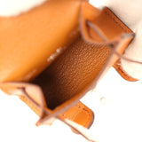 Hermes Mini Kelly Doll Idole Bag Charm Naturel Sable Butler and Nata, Brique, Jaune Mango Chevre Mysore Palladium Hardware - Thumbnail View 8