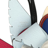Hermes Birdy Charm Bleu Brume, Rose Mexico, Bleu Royal, Cuivre, Nata, Black Epsom, Chevre Mysore, Swift, Milo Lambskin Palladium Hardware - Thumbnail View 3