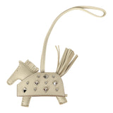Hermes Rodeo Rock Bag Charm PM Craie Milo Lambskin Palladium Hardware - Thumbnail View 1