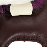 Hermes Rodeo Bag Charm PM Rouge Sellier, Violet, Craie Milo Lambskin - Thumbnail View 3