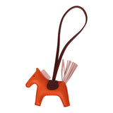 Hermes Rodeo Bag Charm PM Feu, Rose Sakura, Rouge H Milo Lambskin - Thumbnail View 1