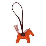 Hermes Rodeo Bag Charm PM Feu, Rose Sakura, Rouge H Milo Lambskin - Thumbnail View 2