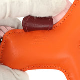 Hermes Rodeo Bag Charm PM Feu, Rose Sakura, Rouge H Milo Lambskin - Thumbnail View 3