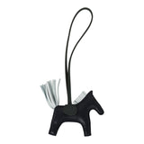 Hermes Rodeo Bag Charm PM Bleu Nuit, Bleu Brume, Vert Mangrove Milo Lambskin - Thumbnail View 2