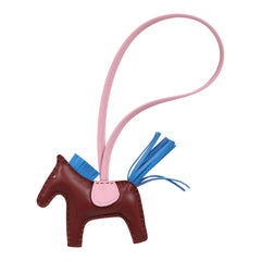 Hermes Rodeo Bag Charm PM Rouge H, Mauve Sylvestre, Bleu Hydra Milo Lambskin