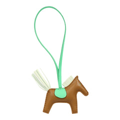 Hermes Rodeo Bag Charm PM Gold, Vert Comics, Vert Peppermint Milo Lambskin