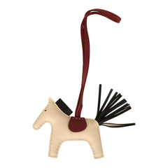 Hermes Rodeo Bag Charm PM Craie, Black, Rouge H Milo Lambskin