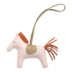 Hermes Rodeo Bag Charm MM Mauve Pale, Etoupe, Pain D'Epice Milo Lambskin