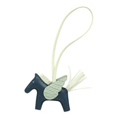 Hermes Pegase Rodeo Bag Charm PM Bleu De Prusse, Vert Fizz Milo Lambskin, Vert D'eau Matte Alligator Touch