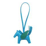 Hermes Pegase Rodeo Bag Charm PM Bleu Zanzibar Milo Lambskin, Vert Moyen Matte Alligator Touch - Thumbnail View 1