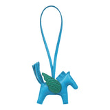 Hermes Pegase Rodeo Bag Charm PM Bleu Zanzibar Milo Lambskin, Vert Moyen Matte Alligator Touch - Thumbnail View 2