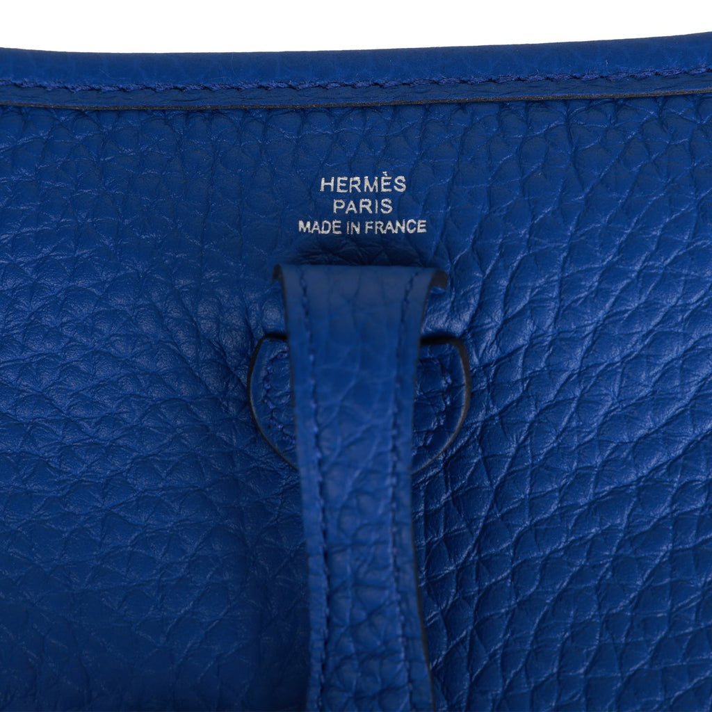 Hermes Evelyne TPM Bleu Royal Clemence Palladium Hardware – Madison Avenue  Couture