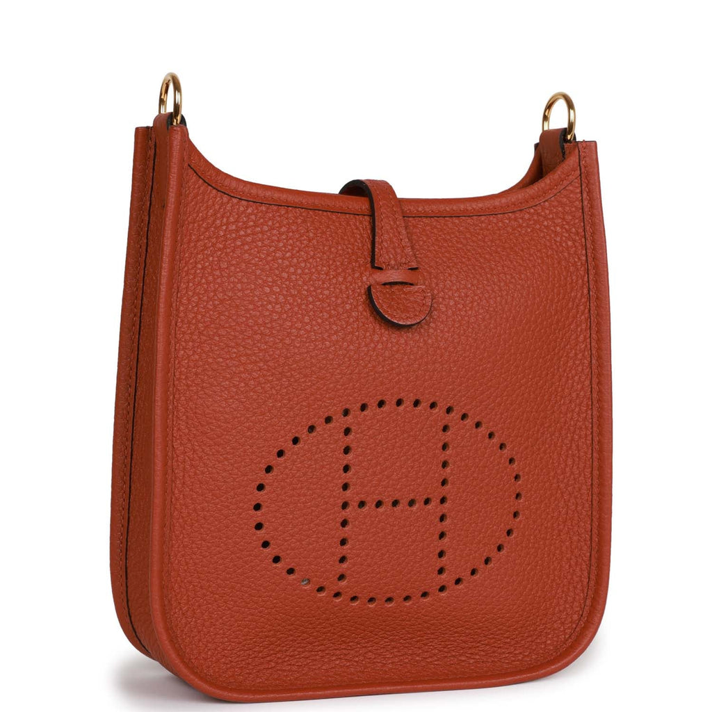 HERMES Evelyne TPM Clemence Leather Shoulder Bag Cuivre