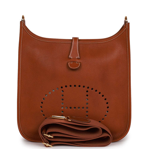 Hermes Evelyne III PM Fauve Barenia Faubourg Gold Hardware