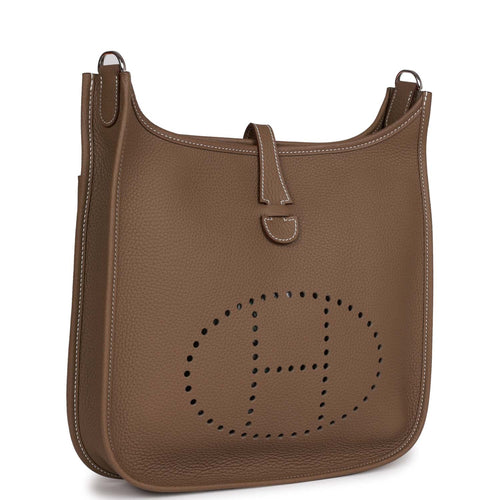 Hermes Evelyne III PM Etoupe Clemence Palladium Hardware