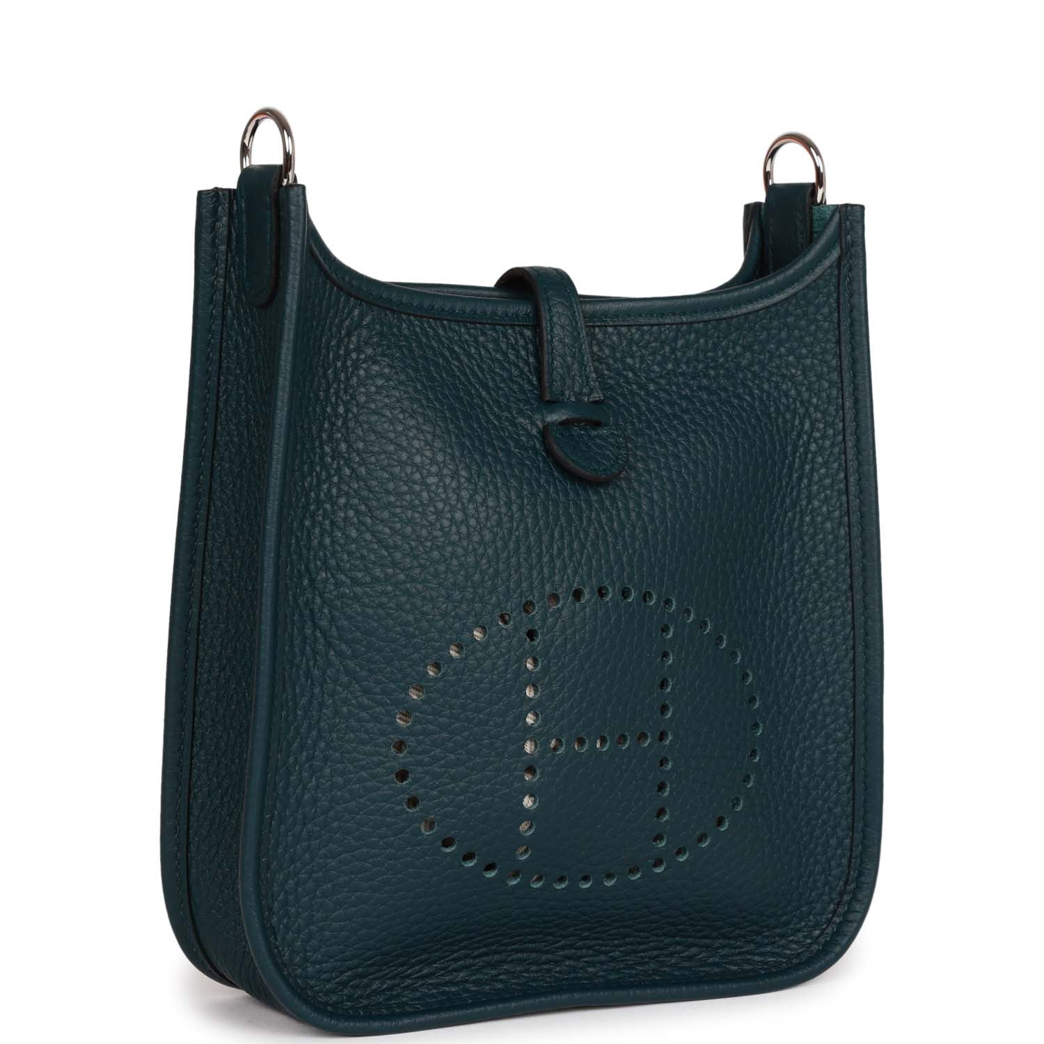 Hermes Evelyne TPM Vert Cypress Clemence Palladium Hardware – Madison ...