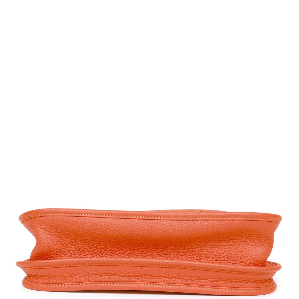 Hermes Evelyne PM Bag Feu Orange Palladium Hardware Clemence Leather