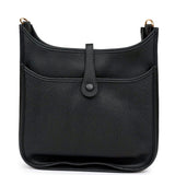 Hermes Evelyne III PM Black Clemence Gold Hardware