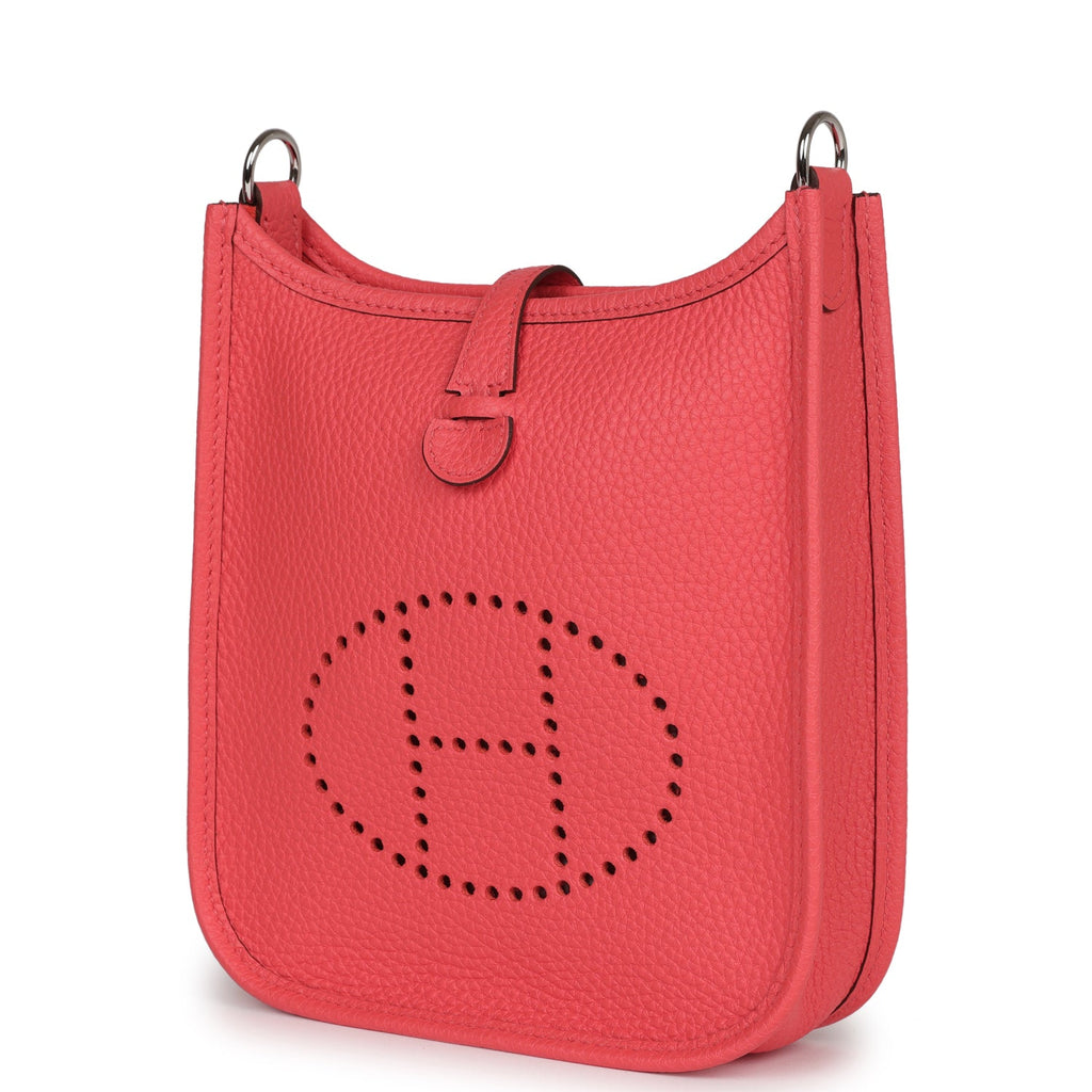 Hermes Evelyne Taurillon Clemence e Strap TPM Rouge Pivoine in  Leather/Canvas with Palladium - US
