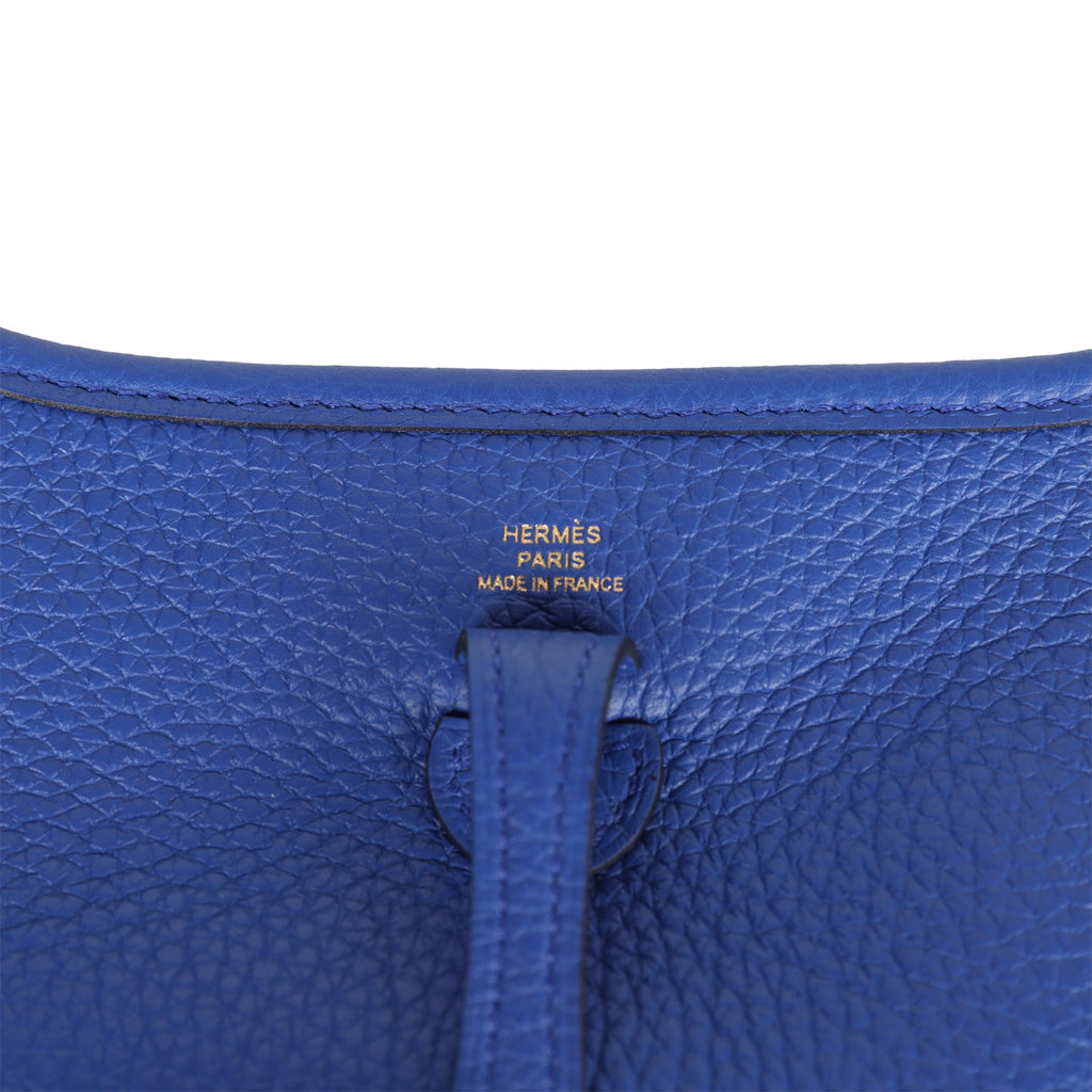 Hermès Evelyne Tpm In Bleu Royal Taurillon Clemence With Gold Hardware in  Blue