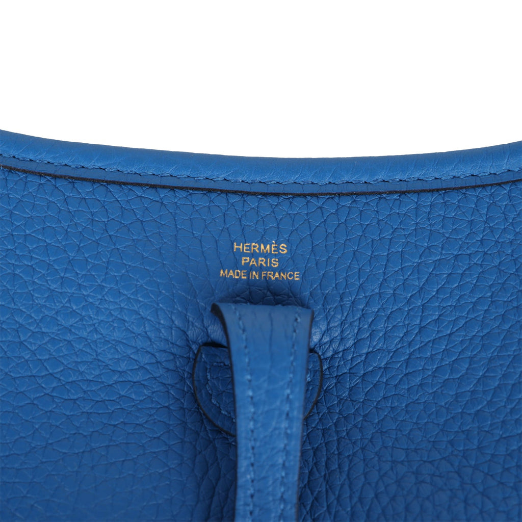 Hermès Evelyne Tpm In Bleu Royal Taurillon Clemence With Gold Hardware in  Blue