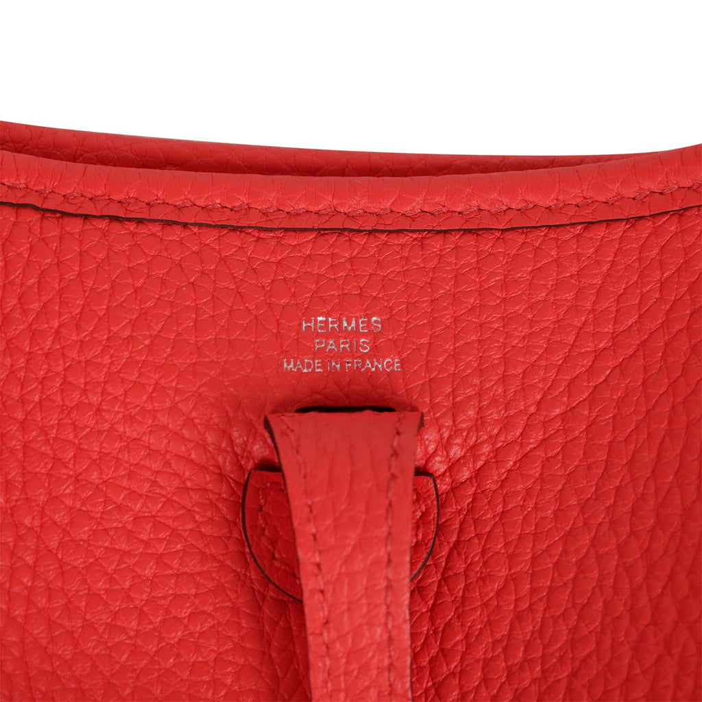 Hermès Rouge Tomate Clemence Evelyne 16 TPM Palladium Hardware