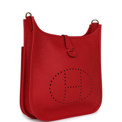 Hermes Evelyne III PM Vermillon Clemence Gold Hardware
