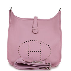 Hermes Evelyne III PM Mauve Sylvestre Clemence Palladium Hardware