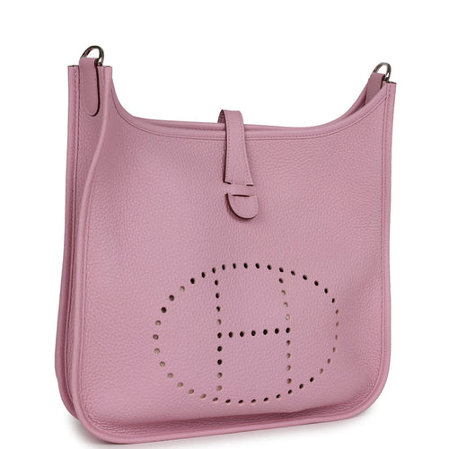 Hermes Evelyne III PM Mauve Sylvestre Clemence Palladium Hardware