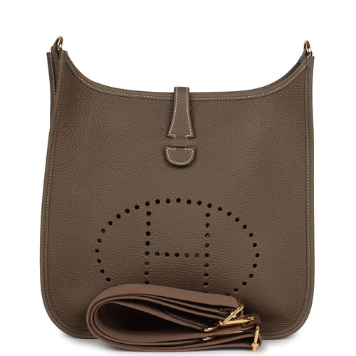 Hermes Evelyne III PM Etoupe Clemence Gold Hardware