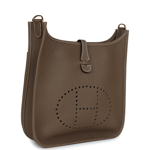 Hermes Evelyne III PM Etoupe Clemence Gold Hardware