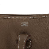 Hermes Evelyne III PM Etoupe Clemence Palladium Hardware