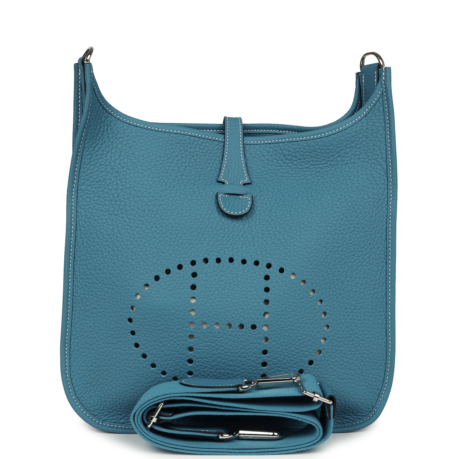 Hermes Evelyne III PM Blue Jean Clemence Palladium Hardware – Madison ...