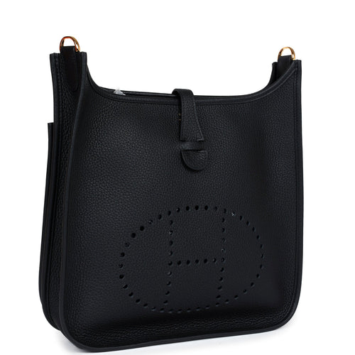 Hermes Evelyne III PM Black Clemence Gold Hardware