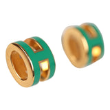 Hermes Mini Pop H Earrings Malachite Enamel Gold Hardware