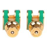 Hermes Mini Pop H Earrings Malachite Enamel Gold Hardware