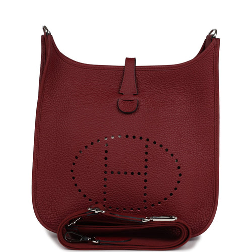 Hermes Evelyne PM Rouge H Clemence Palladium Hardware