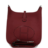 Hermes Evelyne PM Rouge H Clemence Palladium Hardware