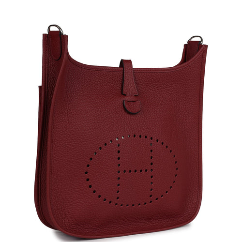 Hermes Evelyne PM Rouge H Clemence Palladium Hardware