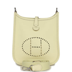 Hermes Evelyne TPM Jaune Milton Clemence Palladium Hardware